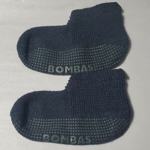 Bombas Gripper Slipper Socks Size Small Blue Merino Wool Blend